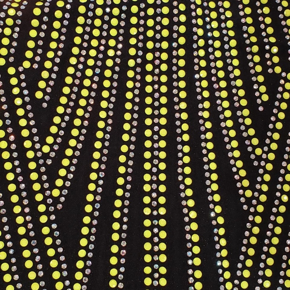 Black Dress with Neon Green Rhinestone Dress - Picture 2 of 4